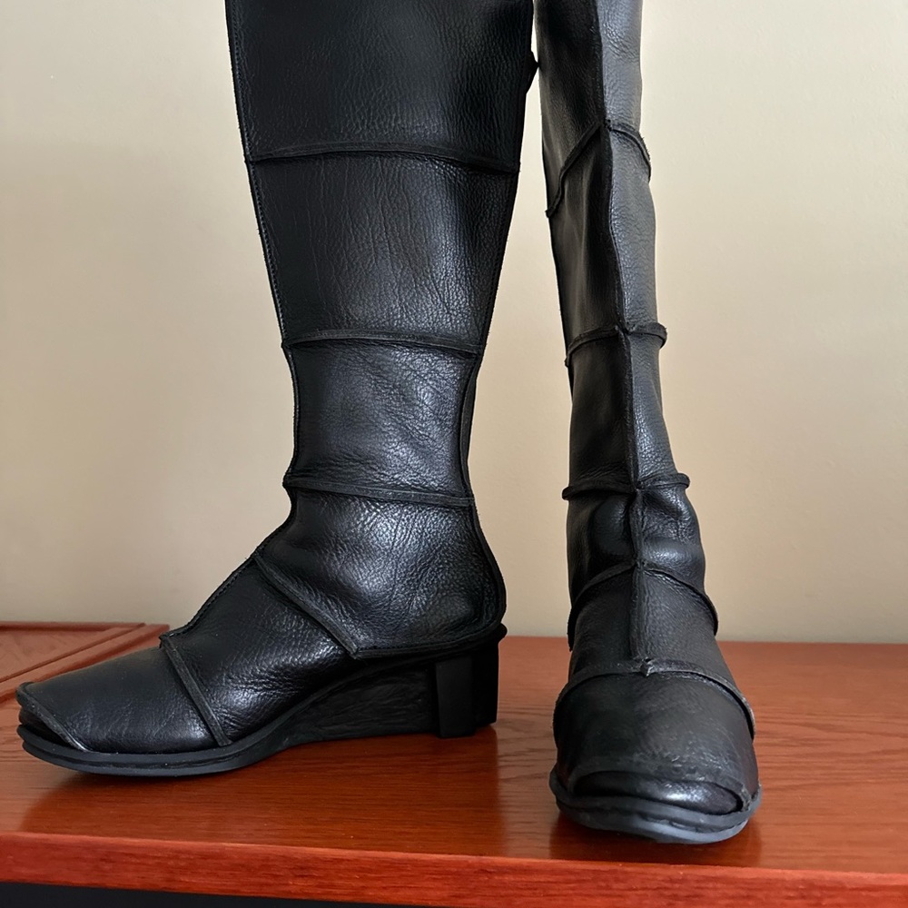 Trippen brand black leather boots